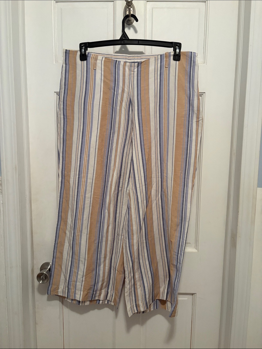 J. Jill Striped Wide-Leg Woman’s Pants in Beige & Blue Size 1x
